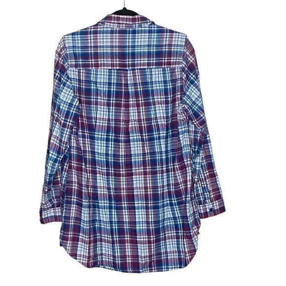 Toad&Co Wm’s Sz Lrg 100% Organic Cotton Mixo Flannel Button Down Tunic Shirt - Picture 4 of 4
